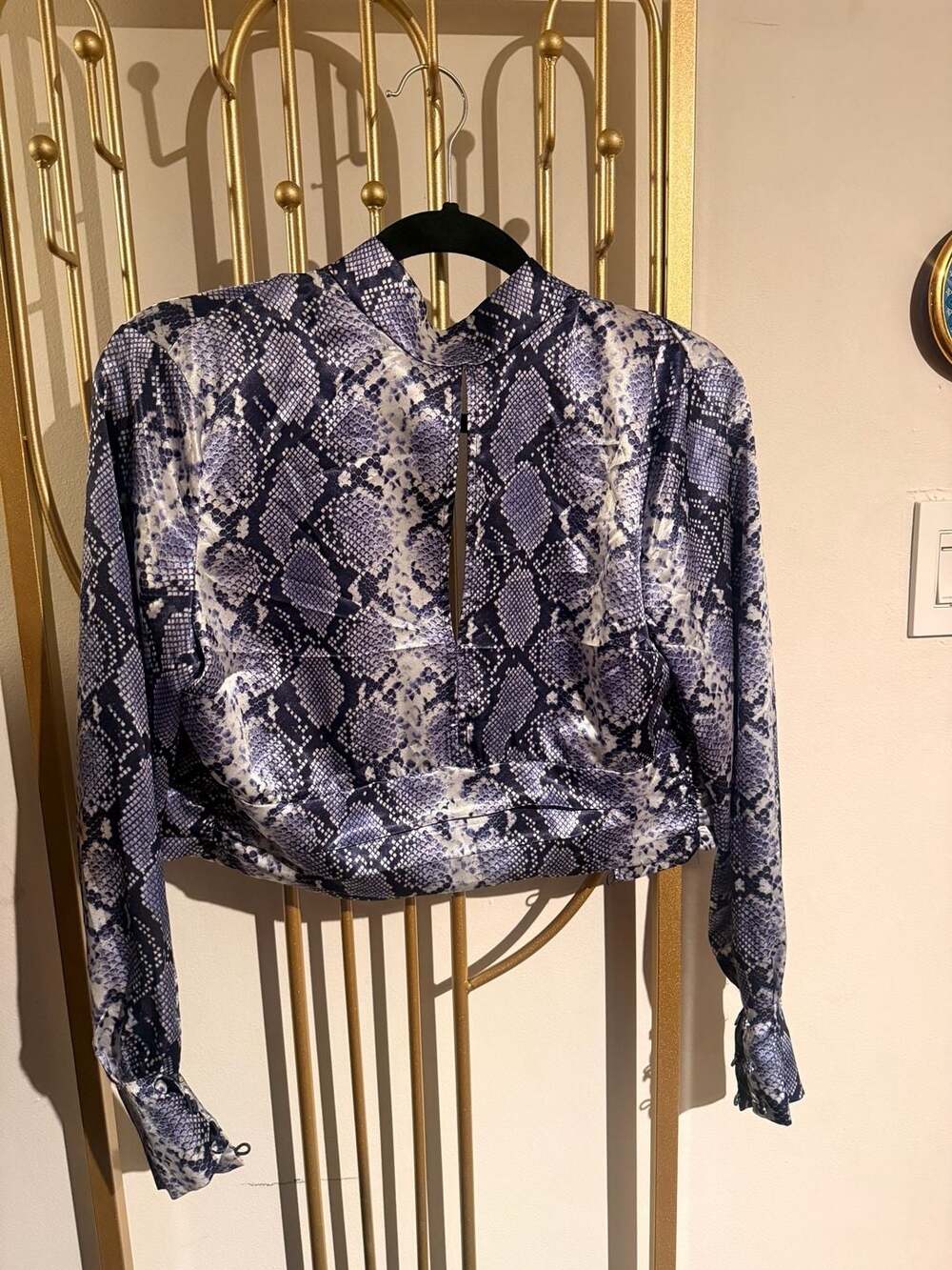 Topshop Snake Print Satin Top Size US 6